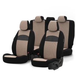 Καλύμματα Αυτοκινήτου Otom Smart Design Universal Ύφασμα / Δερματίνη Σετ Εμπρός / Πίσω 11 Τεμαχίων Μαύρο / Μπεζ SLTSMT106-NZ