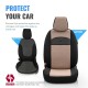 Καλύμματα Αυτοκινήτου Otom Smart Design Universal Ύφασμα / Δερματίνη Σετ Εμπρός / Πίσω 11 Τεμαχίων Μαύρο / Μπεζ SLTSMT106-NZ