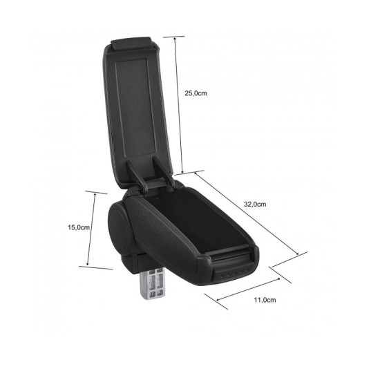 Κονσόλα Χειροφρένου Τεμπέλης  "Oem" Design Για Fiat 500 L 2012-2018 Υφασμάτινη Μαύρο Χρώμα