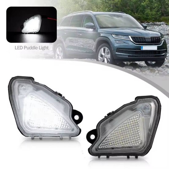 Φως Καθρέπτη Για  Skoda Octavia 2017-2020  , Superb 2015-2023, Karoq 2017+, Kodiaq 2016+, VW T-roc 2018+ SMD Led 6000K Λευκά 2 Τεμάχια