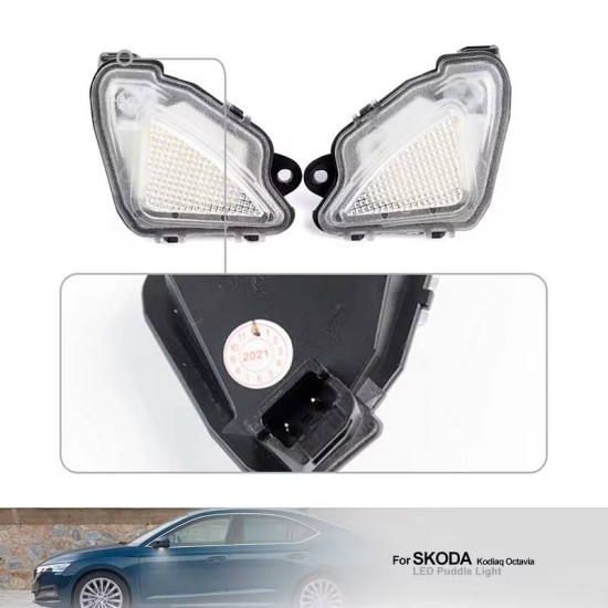 Φως Καθρέπτη Για  Skoda Octavia 2017-2020  , Superb 2015-2023, Karoq 2017+, Kodiaq 2016+, VW T-roc 2018+ SMD Led 6000K Λευκά 2 Τεμάχια