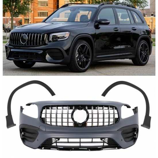 Μπροστινός Προφυλακτήρας Για Mercedes-Benz GLB X247 (2019-2023) GLB 35 Amg Look Με Μάσκα & 2 Ημίφτερα