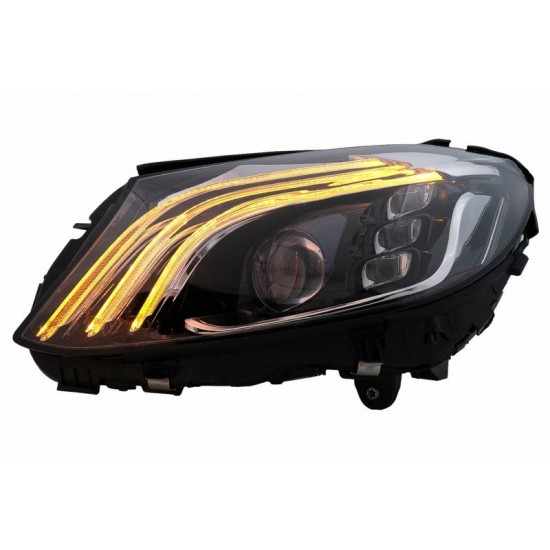 Μπροστινά Φανάρια Set Για Mercedes-Benz C-Class W205 14-20 Upgrade To Maybach Full Led DRL Μαύρα Με Μοτέρ Carner Μπροστινά Φανάρια Set Για Mercedes-Benz C-Class W205 14-20 Upgrade To Maybach Full Led DRL Μαύρα Με Μοτέρ Carner