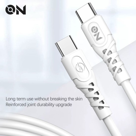 Καλώδιο Φόρτισης Type-c Σε Type-c Λευκό 1m ON Mobile Accessories 1 Τεμάχιο
