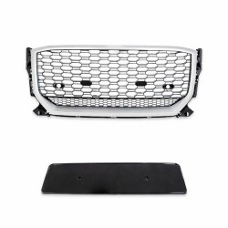 Μάσκα Για Audi Q2 (GA) PreFacelift 2016-2020 RSQ2 Look Κυψελωτή Ασημί /  Μαύρο 1 Τεμάχιο