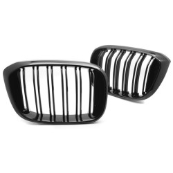 Καρδιές Μάσκας Για Bmw Χ3 G01 17-21 Χ4 G02 Sport Look Με Διπλή Γρίλια Μαύρο Γυαλιστερό Με 6 Γρίλιες 2 Τεμάχια