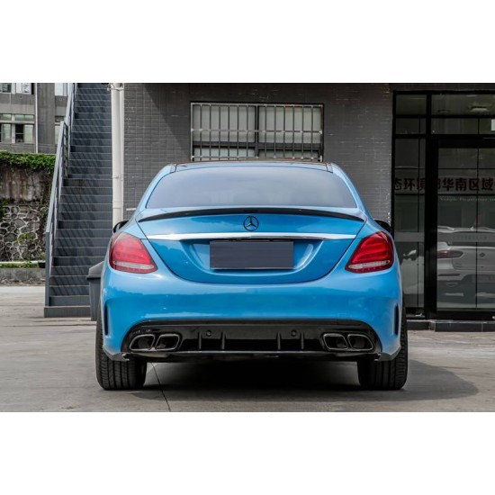 Body Kit Για Mercedes-Benz C-Class W205 14-20 Sedan Amg C63s Facelift Look Με Μάσκα & Μπούκες Black Edition