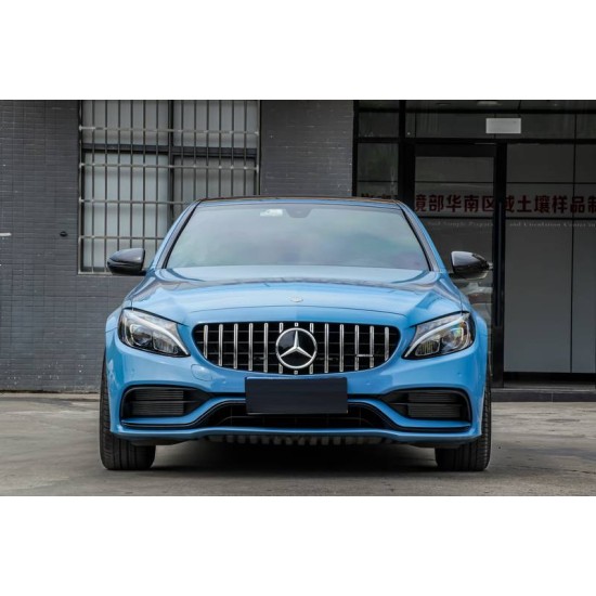 Body Kit Για Mercedes-Benz C-Class W205 14-20 Sedan Amg C63s Facelift Look Με Μάσκα & Μπούκες Black Edition