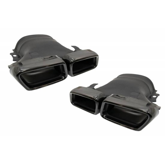 Diffuser Πίσω Προφυλακτήρα Για Mercedes-Benz E-Class W213 16-19 Με Amg Line Προφυλακτήρα Μαύρο Amg 63 Look Με Μαύρες Μπούκες