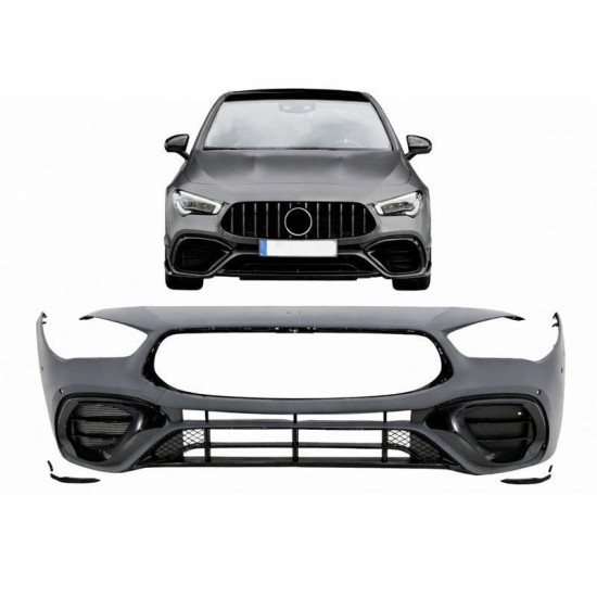 Body kit Για Mercedes-Benz CLA C118 Sedan X118 Shooting Brake (2019-up) CLA45s Amg Look Με Μάσκα & Μπούκες Χρωμίου