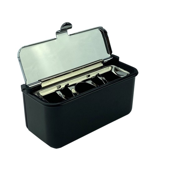 Σταχτοθήκη Βακελίτη Μαύρο / Χρώμιο 9 x 4 x 4cm