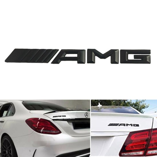 Αυτοκόλλητο Σήμα Amg Μαύρο Μεταλλικό 18cm x 2cm 1 Τεμάχιο