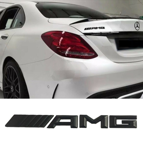 Αυτοκόλλητο Σήμα Amg Μαύρο Μεταλλικό 18cm x 2cm 1 Τεμάχιο