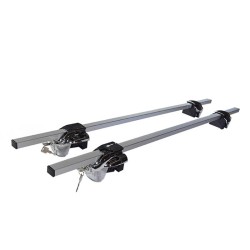 Μπάρες Οροφής Αλουμινίου Railing System 123cm Ασημί Με Ασημί Καπάκια (Hj-Rb013) 2 Τεμάχια