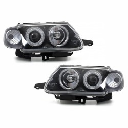 Μπροστινά Φανάρια Set Για Citroen Saxo 96-99 Angel Eyes Μαύρα H1/H1 Sonar