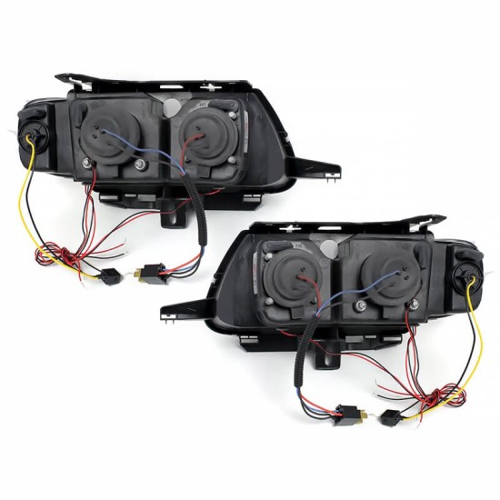 Μπροστινά Φανάρια Set Για Citroen Saxo 96-99 Angel Eyes Μαύρα H1/H1 Sonar