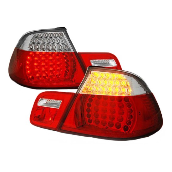 Πισινά Φανάρια Set Για Bmw 3 E46 Coupe 99-03 Led Red/Crystal Depo