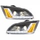 Μπροστινά Φανάρια Set Για Ford Focus 04-08 DRL & Led Φλας Μαύρα H1/H1 JunYan