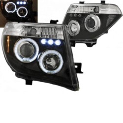 Μπροστινά Φανάρια Set Για Nissan Navara D40 05-10 Angel Eyes & Led Μαύρα H1/H1 Manual JunYan Μπροστινά Φανάρια Set Για Nissan Navara D40 05-10 Angel Eyes & Led Μαύρα H1/H1 Manual JunYan
