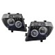 Μπροστινά Φανάρια Set Για Nissan Navara D40 05-10 Angel Eyes & Led Μαύρα H1/H1 Manual JunYan