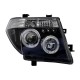 Μπροστινά Φανάρια Set Για Nissan Navara D40 05-10 Angel Eyes & Led Μαύρα H1/H1 Manual JunYan
