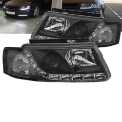 Μπροστινά Φανάρια Set Για Vw Passat 3B 96-00 DRL Μαύρα H1/H1 Sonar