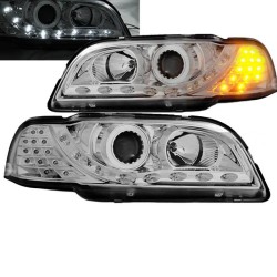 Μπροστινά Φανάρια Set Για Volvo S40 / V40 96-00 DRL & Led Signal Χρωμίου H1/H1 Junyan Μπροστινά Φανάρια Set Για Volvo S40 / V40 96-00 DRL & Led Signal Χρωμίου H1/H1 Junyan