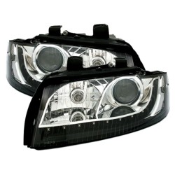 Μπροστινά Φανάρια Set Για Audi A4 B6 00-04 DRL Μαύρο/Χρώμιο H7 Depo Μπροστινά Φανάρια Set Για Audi A4 B6 00-04 DRL Μαύρο/Χρώμιο H7 Depo