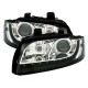 Μπροστινά Φανάρια Set Για Audi A4 B6 00-04 DRL Μαύρο/Χρώμιο H7 Depo
