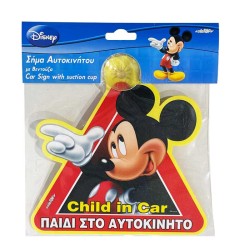 Σήμα ''Παιδί στο Αυτοκίνητο Mickey΄΄ Με Βεντούζα WΒ 5446-1 1 Τεμάχιο
