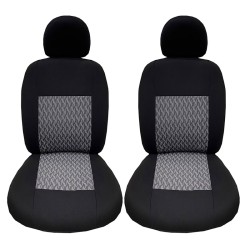 Καλύμματα Καθισμάτων Υφασμάτινα Prime Full Μαύρο Με Γκρι Ραφή Σετ Εμπρός / Πίσω 10 Τεμαχίων 11636