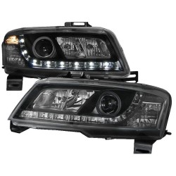 Μπροστινά Φανάρια Set Για Fiat Stilo 01-08 3D DRL Μαύρα H1/H1/H7 Sonar