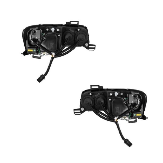 Μπροστινά Φανάρια Set Για Fiat Stilo 01-08 3D DRL Μαύρα H1/H1/H7 Sonar