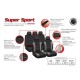 Καλύμματα Υφασμάτινα Super Sport All In One Μαύρο/Γκρι Σετ Εμπρός-Πίσω 11 Τεμάχια