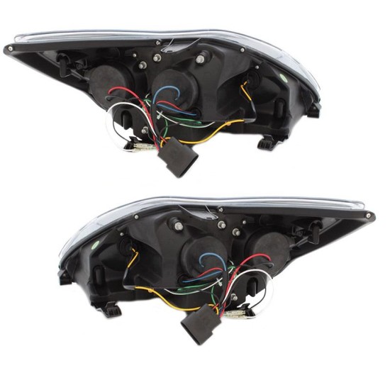 Μπροστινά Φανάρια Set Για Ford Focus 08-11 DRL Μαύρα H7/H1 Manual Sonar