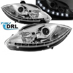 Μπροστινά Φανάρια Set Για Seat Leon 1P 09-13 Facelift TRU DRL Χρωμίου H1/H1 Sonar
