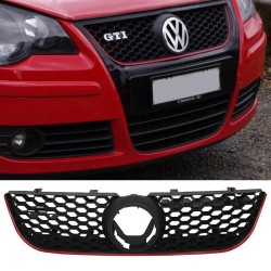 Μάσκα Για Vw Polo 9N3 05-09 GTI Look Κυψελωτή Με Κόκκινο Σιρίτι 1 Τεμάχιο