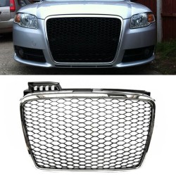 Μάσκα Για Audi A4 B7 04-07 RS4 Look Κυψελωτή Χρώμιο/Μαύρο Ματ 1 Τεμάχιο Μάσκα Για Audi A4 B7 04-07 RS4 Look Κυψελωτή Χρώμιο/Μαύρο Ματ 1 Τεμάχιο