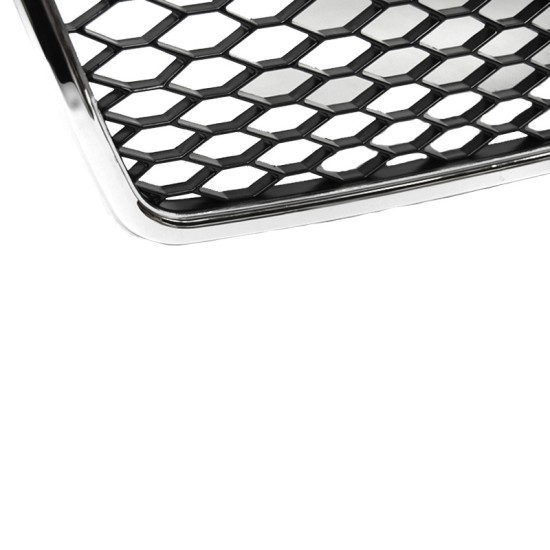 Μάσκα Για Audi A4 B7 04-07 RS4 Look Κυψελωτή Χρώμιο/Μαύρο Ματ 1 Τεμάχιο