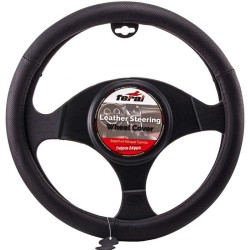 Κάλυμμα Τιμονιού Αυτοκινήτου Δερμάτινο Με Τρυπητό Μαύρο Large 40cm Κάλυμμα Τιμονιού Αυτοκινήτου Δερμάτινο Με Τρυπητό Μαύρο Large 40cm
