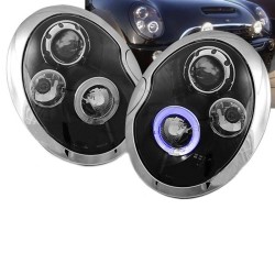 Μπροστινά Φανάρια Set Για Mini Cooper (R50/52/53) 01-06 Angel Eyes Μαύρα H1/H1 JunYan Μπροστινά Φανάρια Set Για Mini Cooper (R50/52/53) 01-06 Angel Eyes Μαύρα H1/H1 JunYan