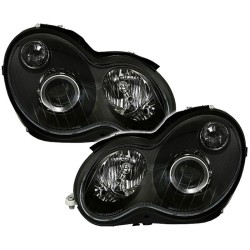Μπροστινά Φανάρια Set Για Mercedes-Benz C-Class W203 00-07 Projectors Μαύρα H7/H7 Με Ρυθμιστή Αέρος Depo Μπροστινά Φανάρια Set Για Mercedes-Benz C-Class W203 00-07 Projectors Μαύρα H7/H7 Με Ρυθμιστή Αέρος Depo