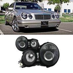 Μπροστινά Φανάρια Set Για Mercedes-Benz E-Class W210 95-98 Projectors Μαύρα H7/H7 Με Ρυθμιστή Αέρος Depo Μπροστινά Φανάρια Set Για Mercedes-Benz E-Class W210 95-98 Projectors Μαύρα H7/H7 Με Ρυθμιστή Αέρος Depo