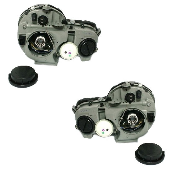 Μπροστινά Φανάρια Set Για Mercedes-Benz E-Class W210 95-98 Projectors Μαύρα H7/H7 Με Ρυθμιστή Αέρος Depo