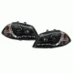 Μπροστινά Φανάρια Set Για Seat Ibiza 6L 02-08 DRL Μαύρα H1/H1 Junyan