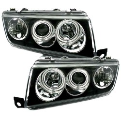 Μπροστινά Φανάρια Set Για Skoda Fabia 6Y 99-07 ccfl Angel Eyes Μαύρα H1/H1 Eagle Eyes