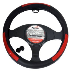 Κάλυμμα Τιμονιού Αυτοκινήτου Δερμάτινο Με PVC Μαύρο/Κόκκινο Medium 38cm Κάλυμμα Τιμονιού Αυτοκινήτου Δερμάτινο Με PVC Μαύρο/Κόκκινο Medium 38cm