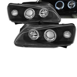 Μπροστινά Φανάρια Set Για Peugeot 106 96-03 Angel Eyes Μαύρα H1/H1 Manual JunYan Μπροστινά Φανάρια Set Για Peugeot 106 96-03 Angel Eyes Μαύρα H1/H1 Manual JunYan