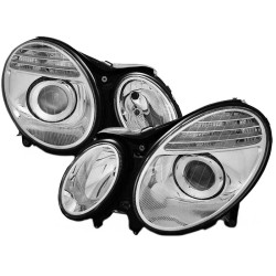 Μπροστινά Φανάρια Set Για Mercedes-Benz E-Class W211 02-06 Χρωμίου Facelift Look H7/H7 (Halogen) Με Μοτέρ Depo Μπροστινά Φανάρια Set Για Mercedes-Benz E-Class W211 02-06 Χρωμίου Facelift Look H7/H7 (Halogen) Με Μοτέρ Depo