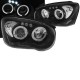 Μπροστινά Φανάρια Set Για Subaru Impreza 02-05 Angel Eyes & Led Μαύρα H3/H1 Manual Junyan